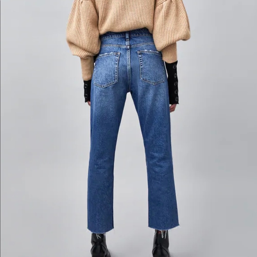 Zara High Rise Straight Leg Jeans - Picture 2 of 5